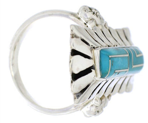 Turquoise Inlay Southwestern Ring Size 5-1/4 EX42852